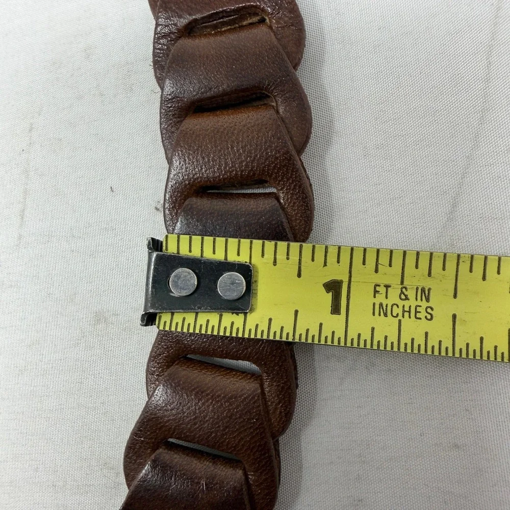 John Varvatos Mens Leather Belt Brownstone Astor Welder Size 40 Silver NWT$348‎